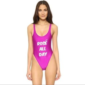 NWOT Hot Pink Rosé All Day one piece